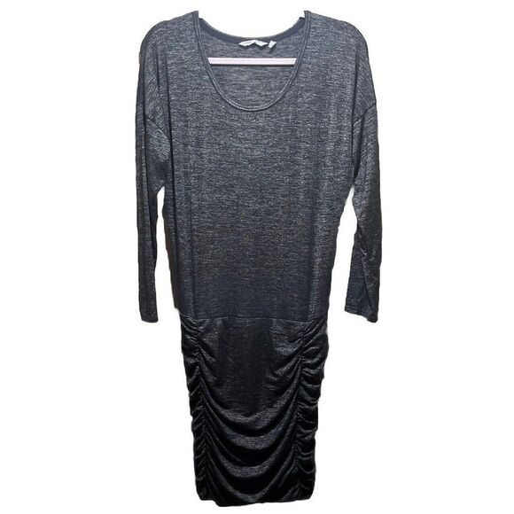 Athleta Tulip Long Sleeve Dress Size Small Heather Gray Ruched #138092 - Picture 1 of 5